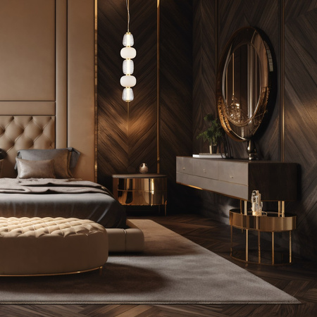 Lampa Wisząca Sufitowa CARO Złota 40W LED Milagro