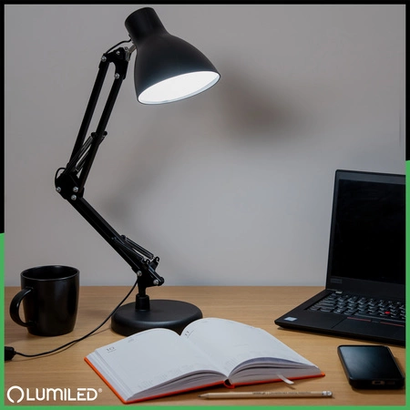 Lampka Biurkowa Stołowa LED 7W CCT Ściemnialna Marti Czarna Lumiled