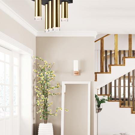 Lampa Sufitowa DIEGO 5xE27 Czarna Złota LM-5.124/A Lamkur