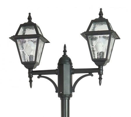 Lampa Ogrodowa Zewnętrzna Słupek LATARNIA E27 Witraż OGMWN 2 N 185-285cm czarny Su-Ma