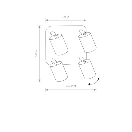 Lampa Sufitowa Oprawa Natynkowa Reflektor Punktowa 4x GU10 Biała Nowoczesna EYE SPOT 6017 Nowodvorski