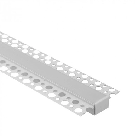 Profil Aluminiowy LED do Płyt GK Gipsowych REGIPS Szeroki Wpuszczany Podtynkowy Biały 2m z Kloszem Mroźnym do Taśm LED + Zaślepki seria GPS Ecolight