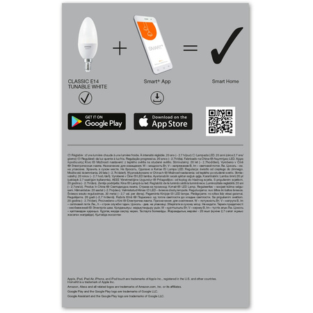 Żarówka LED E14 Świeczka 4.9W = 40W 470lm CCT Ściemnialna SMART+ WiFi Candle Ledvance