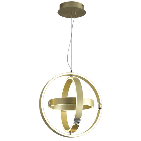 Lampa wisząca SIRIUS 80W Trójwymiarowa Złote Pierścienie ML6187 Milagro Metal + Tworzywo sztuczne+ Kryształ