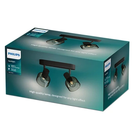 Lampa Sufitowa Reflektor 2x E14 Czarna Sleet Philips