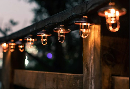 GIRLANDA SOLARNA 10x latarenka metalowa 4,5m ogrodowa ozdobna dekoracyjna 3000K ciepła