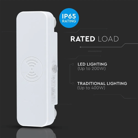 Czujnik Ruchu mikrofalowy 180°/360° IP65 BIAŁY Natynkowy Sufitowy Ścienny Nastawny V-TAC