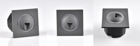 Lampa oprawa schodowa podtynkowa LED 3W 20lm IP44 4000K grafit kwadrat Q3 GOLDLUX (Polux)