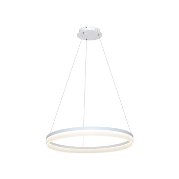 Lampa wisząca RING biały okrąg 36W LED Metal i akryl IP20 styl nowoczesny Milagro