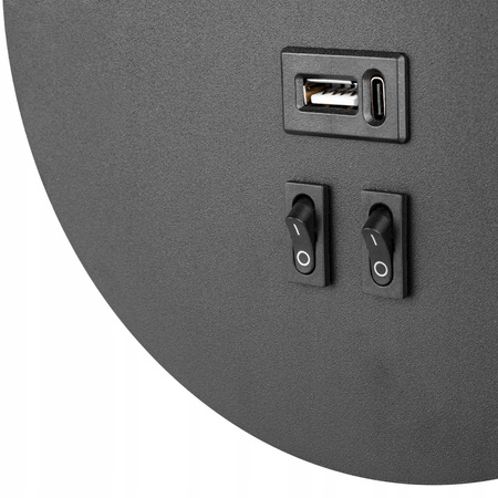 Lampa Ścienna Reflektor Kinkiet Spot G9 + LED 4000K USB-A USB-C Czarny Piero Masterled