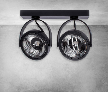 Oprawa Natynkowa Halogenowa Lugar Czarna 2xAR111 GU10 Spot Milagro