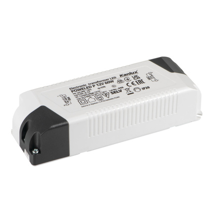 Zasilacz Elektroniczny Stałonapięciowy do Oświetlenia LED 60W 12V DC 5A Biały POWELED KANLUX