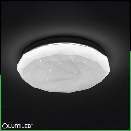 Plafon LED Lampa Sufitowa Natynkowa 12W IP44 Okrągły GLORY 2 DIAMENT 26cm LUMILED