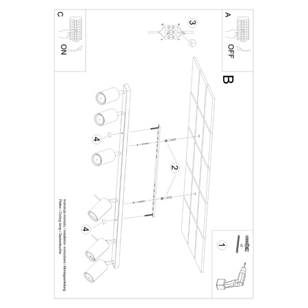 Lampa Sufitowa Reflektor Tuba Spot 6x GU10 Beżowa Ring Bittersweet Shimmer SL.1499 Sollux