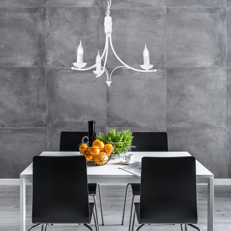 Lampa Wisząca Sufitowa LUCY 3xE14 Żyrandol Biała Klasyczna LM-3.153 Lamkur