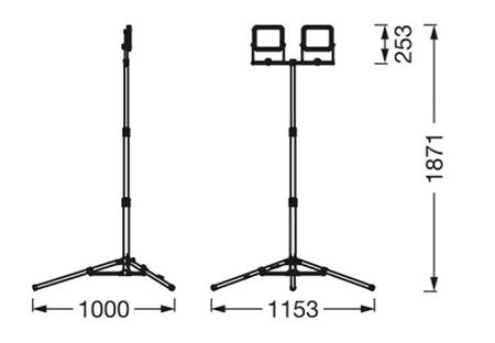 Reflektor Naświetlacz Lampa LED Na Statywie 2x30W 6000lm 6500K Halogen Roboczy Przenośny Worklights LEDVANCE