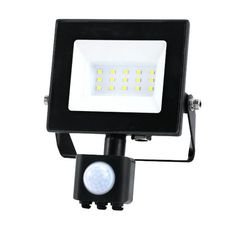 Naświetlacz LED Halogen 10W 735lm 4000K IP65 Czujnik Ruchu Czarny MH Kobi