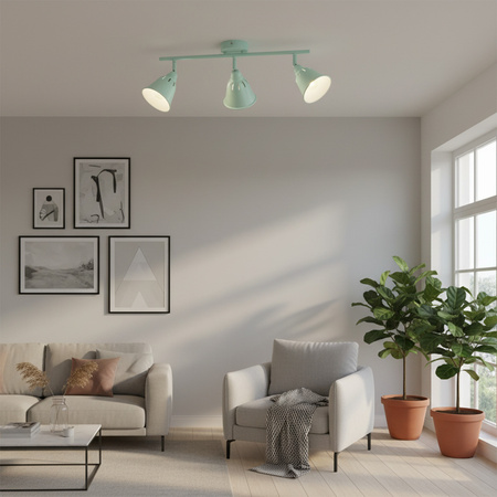 KINKIET FIONA oprawa ścienna 3xE14 do sufitu MIĘTA GOLDLUX (Polux)