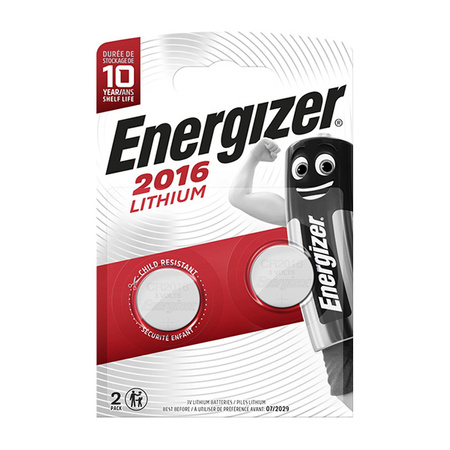 Baterie ENERGIZER DO URZĄDZEŃ ELEKTRONICZNYCH CR2016 Blister 2szt