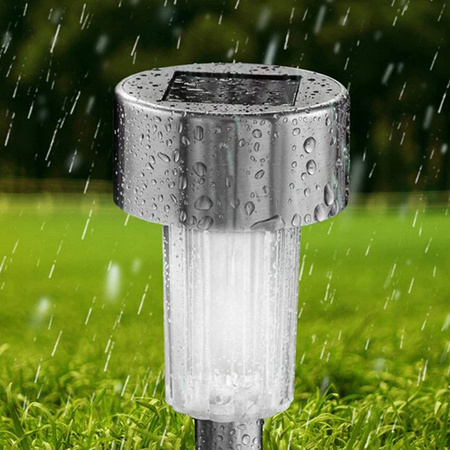 Lampa Ogrodowa LED Solarna Wbijana satyna INOX / CHROM