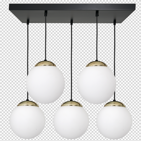 Lampa wisząca SPARTA 5xE14 Biała Kula Złote Elementy Milagro MLP64501 Metal + Szkło