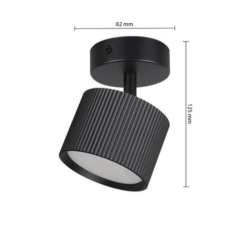 Lampa Ścienna Reflektor Kinkiet Spot GX53 Ruchomy Czarny Orbin Masterled