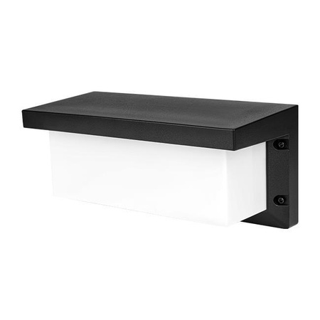 Lampa Ogrodowa LED Kinkiet Elewacyjny 12W Oprawa Architektoniczna Prostokąt Lagos Czarna z Czujnikiem Ruchu