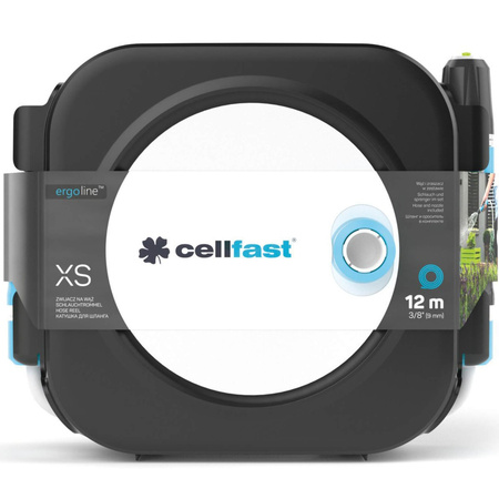 Zwijacz na Wąż Ogrodowy z Wężem 3/8" 10m Końcówki + Zraszacz Zestaw ERGO XS CELLFAST