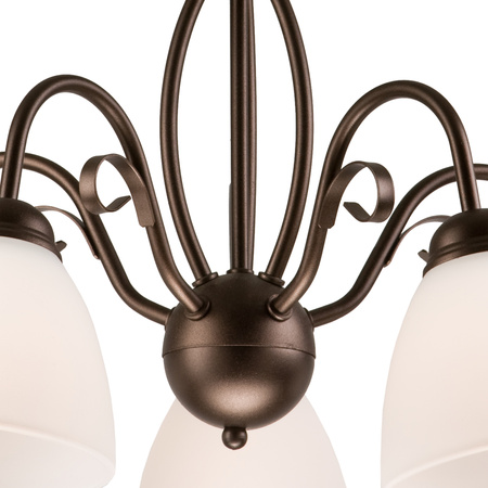 Lampa Wisząca Sufitowa ADELLE 5xE27 Biała Drewniana Klasyczna LM-5.6 Lamkur