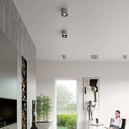 Lampa Sufitowa Oprawa Natynkowa 2x GU10 Okrągła Szara Industrialna Basic Sollux