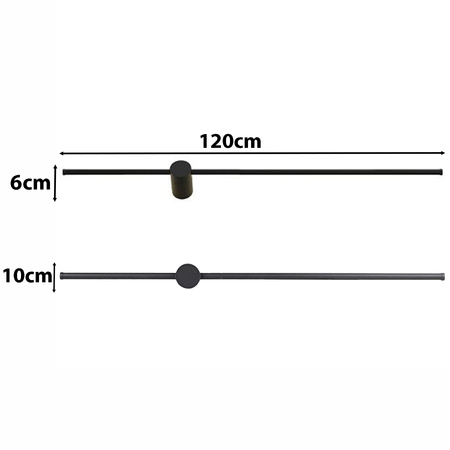 Kinkiet LED CATRINA lampa ścienna CZARNA Metal 17W 120cm styl nowoczesny