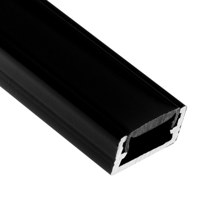 Profil Aluminiowy natynkowy MINI do taśm LED nawierzchniowy, nakładany 1m Czarny + Czarny Klosz