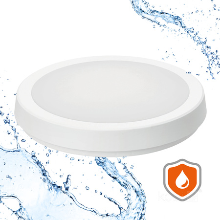 Plafon LED Łazienkowy Sufitowy Natynkowy 24W 2520lm 4000K 120° Biały IP65 Nairos Kobi