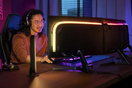 Taśma LED Pasek Podświetlenie do Monitora 3x 24" 27" 60W 1200lm IP20 White and Color Ambiance RGB + TW Inteligentna SMART Zigbee Bluetooth Gradient PC Strip Philips HUE