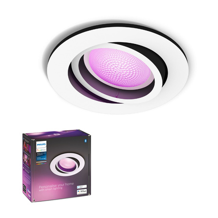 Oprawa Podtynkowa Wpuszczana LED Centura 5,7W CCT RGB Okrągła Ruchoma Biała PHILIPS HUE Bluetooth