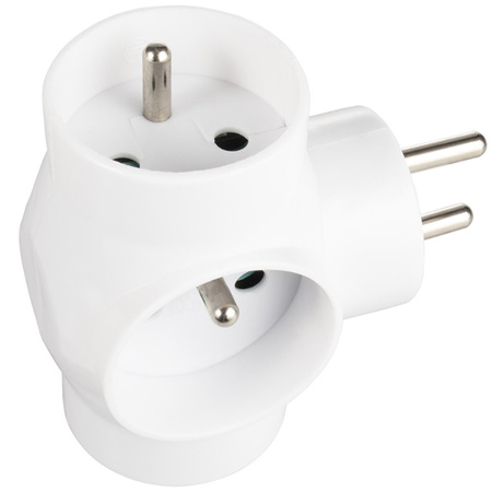 Rozgałęźnik Sieciowy Elektryczny Z Bolcem R- 31 Złodziejka 3 Gniazdka Z Uziemieniem VAYOX