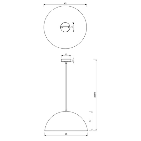 Lampa Wisząca Sufitowa BETA Biała Złota 1xE27 45cm Milagro