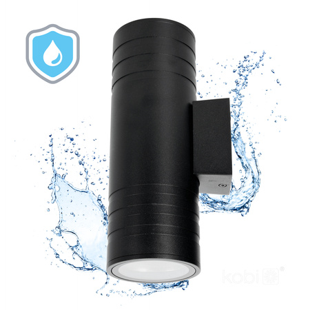 Lampa Ogrodowa Kinkiet Elewacyjny Zewnętrzny 2x GU10 IP54 Czarna Querk Kobi