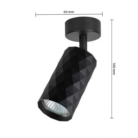 Lampa Ścienna Reflektor Kinkiet Spot GU10 Ruchomy Czarny Glamour Masterled