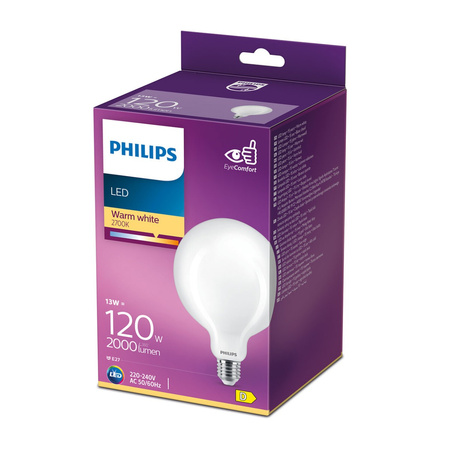 Żarówka LED E27 G120 13W = 120W 2000lm 2700K Ciepła PHILIPS