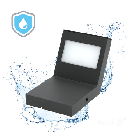Lampa Ogrodowa Kinkiet Elewacyjny Zewnętrzny LED 10W 400lm 4000K Neutralna IP54 Czarna Induo Kobi