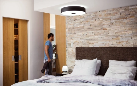 Plafon LED Lampa Sufitowa Natynkowa 25W 2900lm IP20 White Ambiance TW Czarna 44cm Inteligentna SMART Zigbee Bluetooth Fair Philips HUE