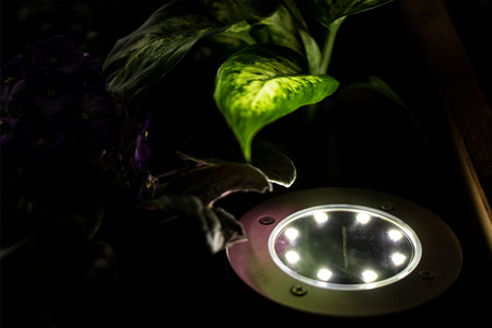 Zestaw 4x Lampka Ogrodowa 8x LED 0,8W SOLARNA DOGRUNTOWA Wbijana IP54