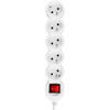 Przedłużacz Sieciowy Kabel z Uziemieniem Listwa Zasilająca 5 Gniazd 3m Włącznik ON/OFF Biały Sznur Lendo Lumiled