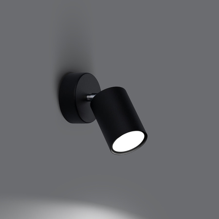 Lampa Ścienna Kinkiet GU10 Tuba Ruchoma Tubularna Czarna Minimalistyczna Lemmi Sollux