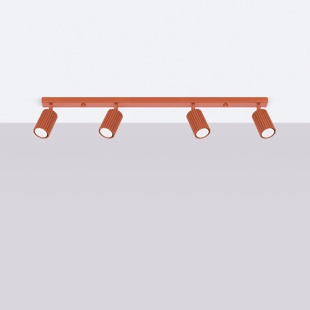 Lampa Sufitowa Reflektor Tuba Spot 4x GU10 Ochra Czerwona Karbon Deep Space SL.1641 Sollux