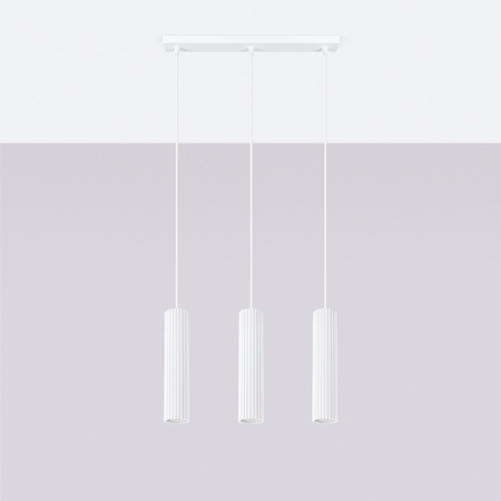 Lampa Wisząca Sufitowa Zwis Tuba Spot 3x GU10 Biała Karbon Deep Space SL.1537 Sollux