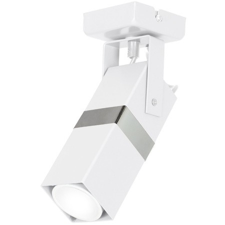 Lampa sufitowa ścienna Kinkiet 1x GU10 Spot Loft Biały + Srebrny VIDAR Milagro