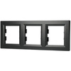 Ramka 3-krotna Pozioma Do Gniazda Potrójna Asfora Antracyt