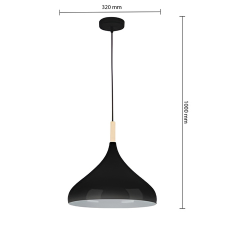 Lampa Sufitowa Oprawa Wisząca Zwis E27 Czarna Brązowa Miko Masterled